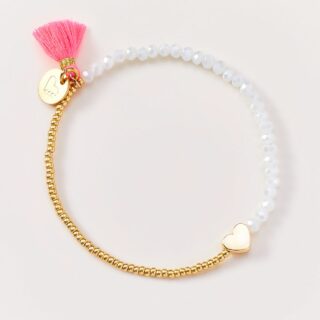 Armband Glitter Heart White