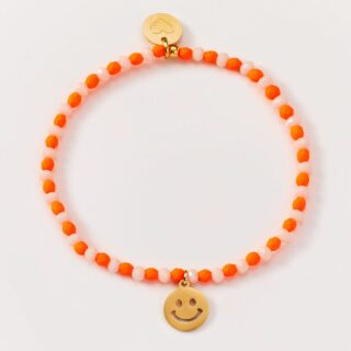 Armband Peace Orange/creme Gold
